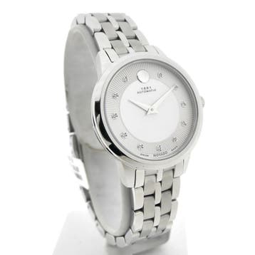 Movado 1881; Automatisch dameshorloge met MOP en diamante..., Overige merken, Polshorloge, Overige materialen, Ophalen of Verzenden