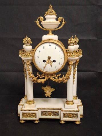 Portico klok Louis XVI Marmer, Brons - 1850-1900