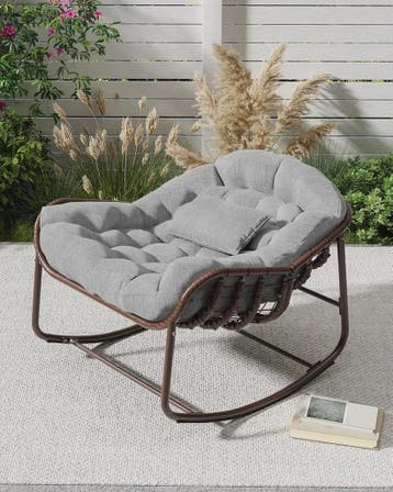 Oversized Rotan Wipstoel met Dik Kussen - Moderne Wicker Lou, Verzenden, Nieuw