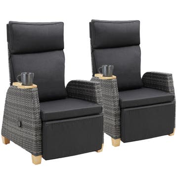 wicker fauteuil Pescara met aluminium frame, verstelbare rug, Verzenden, Nieuw