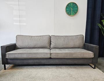 3zits Bank + Fauteuil set Microleder Grijs/Antraciet, Ophalen of Verzenden, Nieuw