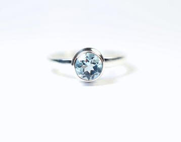 blauwe topaas ring / nieuw- 2.58 g - (1)