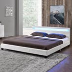 Gestoffeerd bed Paris - 140 x 200 cm - Wit - LED Verlichting, Huis en Inrichting, Verzenden, Nieuw
