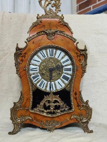 Boulle klok - Vintage - Verguld brons, Kastanje - 1970-1980