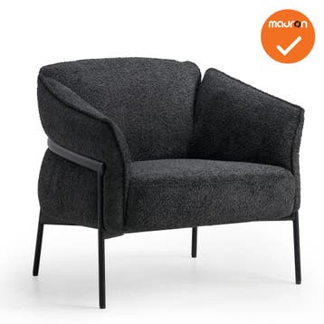 Luxe kamerstoel - Zwarte teddy stoffering (Design meubilair), Werkplek, Ophalen of Verzenden, Gebruikt, Overige typen