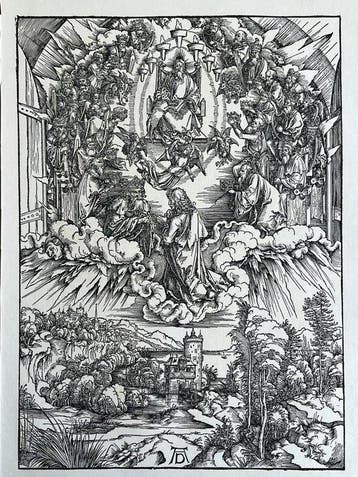 Albrecht Dürer (1471-1528), after - Woodcut - Apocalypsis, Antiek en Kunst
