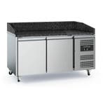 Ecofrost Pizzawerkbank 2-deurs | Zwart Graniet | Wielen | 15, Ophalen of Verzenden, Nieuw