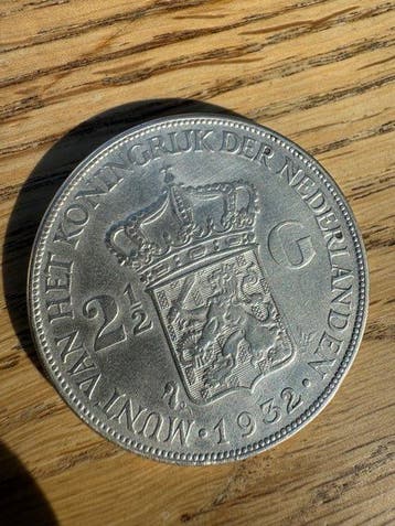 Nederland. Wilhelmina. 2 1/2 Gulden 1932 (Zonder