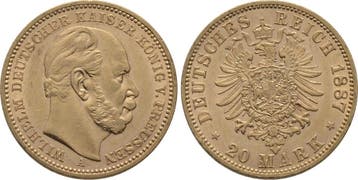 20 Mark 1887 A Pruisen Wilhelm I 1861-1888, Verzenden