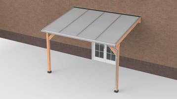Douglas Terrasoverkapping Polycarbonaat Opaal Geschaafd 400, Nieuw