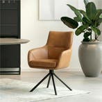 Set van 6 Leren draaibare eetkamerstoelen Fancy - Granada, Huis en Inrichting, Stoelen, Ophalen of Verzenden, Nieuw, Leer