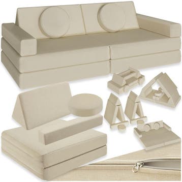 Speelbank Lilly, 8-delig, met slaapfunctie - 160 cm, beige, Verzenden, Nieuw