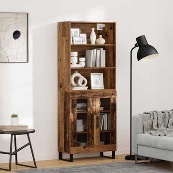 vidaXL buffetkast 2 st Oudhout 69,5 x 34 x 180 cm Bewerkt, Minder dan 50 cm, Verzenden, Nieuw, Minder dan 100 cm