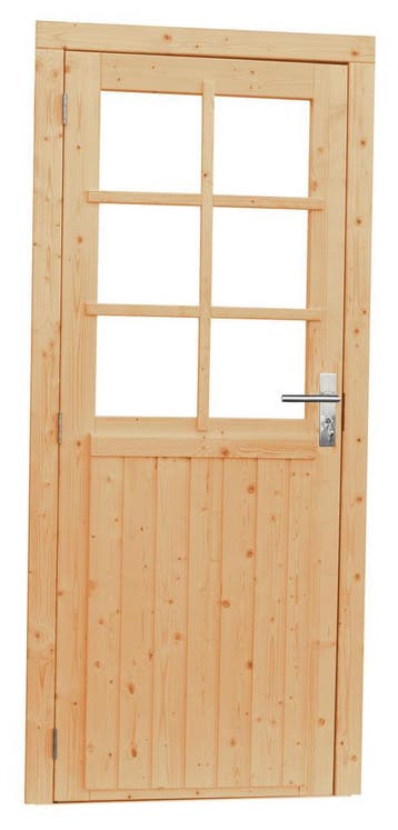 Vuren enkele 6-ruits deur incl. kozijn 90 x 201 cm, Ophalen, Nieuw