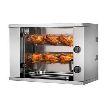 GGM Gastro | Gas kippengrill roterend - 4,4kW - 2 spitten |, Verzenden