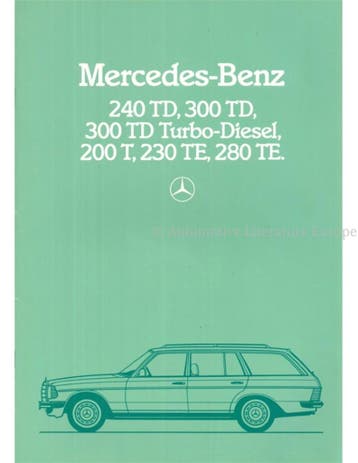 1983 MERCEDES BENZ E KLASSE T BROCHURE NEDERLANDS, Nieuw, Author
