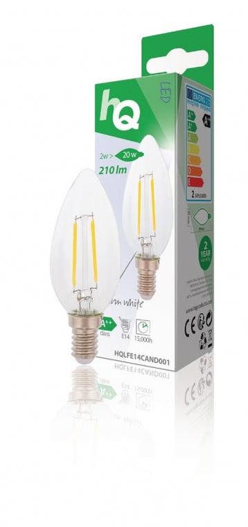 Retro filament LED-lamp E14 2 Watt 210 lumen 2700 kelvin, Ophalen of Verzenden, Nieuw