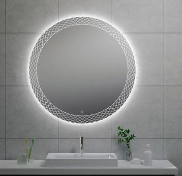 Spiegel Fantasia Rond 100 cm met Dimbare LED Verlichting, Ophalen of Verzenden, Nieuw, Bad