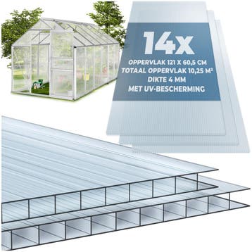 Dubbelwandige platen van polycarbonaat, op maat te snijden, Verzenden, Nieuw
