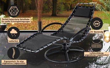 Relax Lounger Eve Antraciet met schommelfunctie, Verzenden, Nieuw
