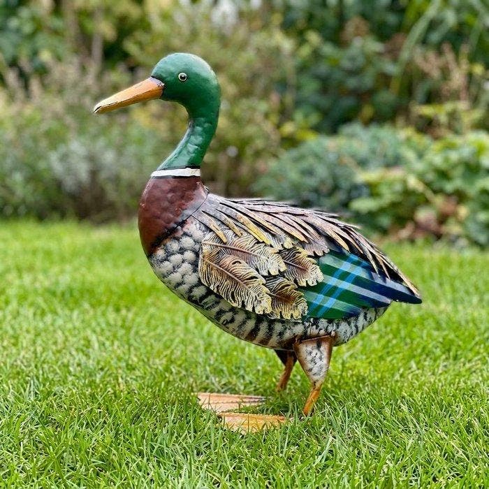 Duck - 48cm - Beeldje - Staal, Antiek en Kunst, Curiosa en Brocante