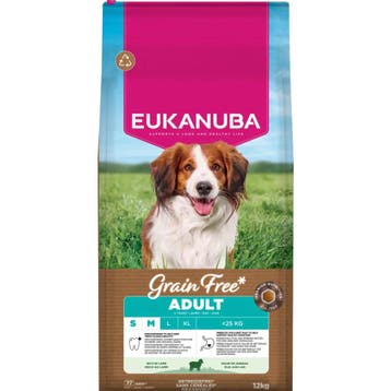 Eukanuba Hondenvoer Droog Grain Free Small/Medium Lamb Ad..., Verzenden, Hond