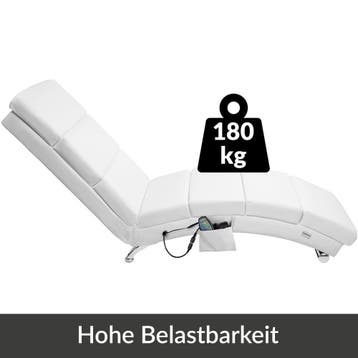 Ligstoel Londen Wit met Massage- & Verwarmingsfunctie, Verzenden, Nieuw