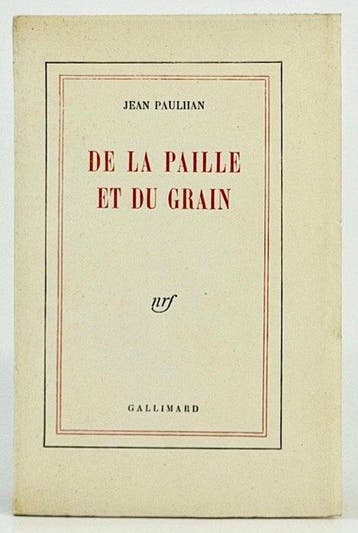 Jean PAULHAN - De la paille et du grain [éo - 1/55 ex. n°, Antiek en Kunst, Antiek | Boeken en Bijbels