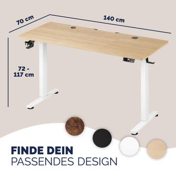 Zit sta bureau Beige 140x60x72-117cm (Voor in Huis), Verzenden, Nieuw