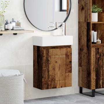 vidaXL Badkamermeubel met kraan Oud hout 45,5 x 22,5 x 84 cm, Verzenden, Nieuw