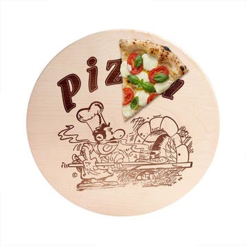 GGM Gastro | Pizzabord - met ingebrand motief Pizzabäcker, Verzenden, Nieuw, Bord(en)