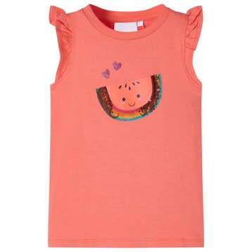 vidaXL Kindershirt met ruches aan de mouwen 116, Verzenden, Nieuw