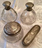 Art Nouveau Toiletset (4) - .800 zilver, Antiek en Kunst, Antiek | Goud en Zilver