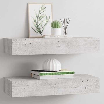 vidaXL Wandschappen 2 st met lade 60x23,5x10 cm MDF, Verzenden, Nieuw