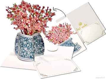 Schitterende roze bloemen Sakura bloesem in Delfts blauwe..., Verzenden, Nieuw