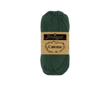 Scheepjes Catona - 10g - 525 Fir - Haakgaren / Breigaren, Ophalen of Verzenden, Nieuw, Breien of Haken, Wol of Garen
