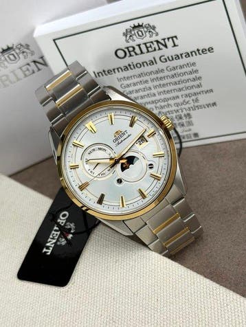 Orient - Stretto Sun & Moon Automatic Day/Date Silver/Gold -, Nieuw