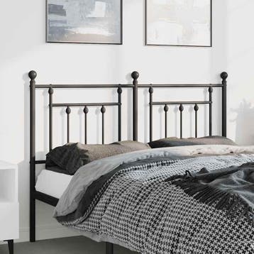 vidaXL Vervangend hoofdbord 135 cm metaal zwart, Verzenden, Nieuw, Zwart, Metaal