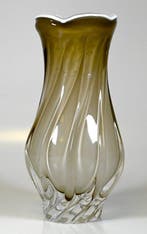 Egermann - Vaas - Kristal - Egermann Smoky Vase, Antiek en Kunst, Antiek | Glas en Kristal