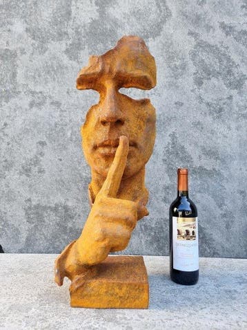 sculptuur, sculptuur, Speak no evil - 60 cm - IJzer - 60 cm