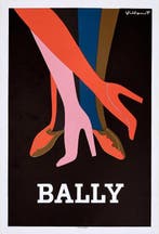 Bernard Villemot - Bally Shoes - (linen backed on canvas) -