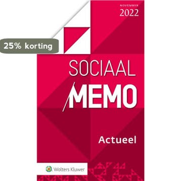 Sociaal Memo Actueel november 2022 9789013170641, Boeken, Verzenden, Zo goed als nieuw