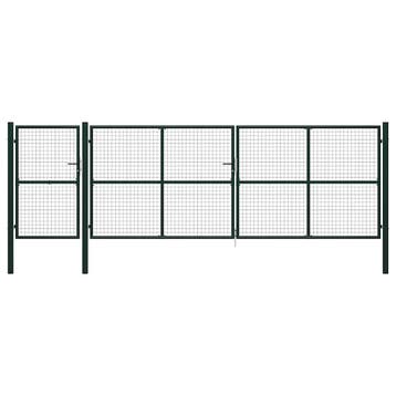 vidaXL Tuinpoort staal 500x150 cm groen, Verzenden, Nieuw