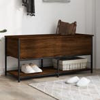 Opbergbankje 100x42,5x47 cm bewerkt hout bruin eikenkleur, Verzenden, Nieuw
