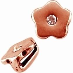 1 x metalen Ibiza schuiver bloem met swarovski Rose Gold..., Ophalen of Verzenden, Nieuw, Overige typen