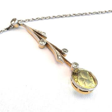 Halsketting - 18 karaat Geel goud, Witgoud - 1.58ct. tw., Nieuw