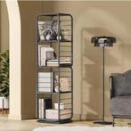 Draaibare Boekenkast 4 Niveaus – Houten Rek 43x43x158 cm, Verzenden, Nieuw