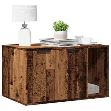 vidaXL Kattenbakkast 80x50x45 cm bewerkt hout oud, Verzenden, Nieuw
