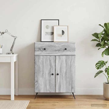 vidaXL Dressoir Grijs sonoma 66 x 34,5 x 90 cm Bewerkt hout, Verzenden, Nieuw, Overige houtsoorten, Minder dan 50 cm