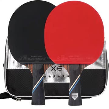 Tafeltennis Bat Set Carbon met Rubbers en Opbergtas, Sport en Fitness, Tafeltennis, Verzenden, Nieuw